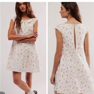 NWT Free People Dresses Free People Beasley Mini Dress, In Ivory Combo XS Floral